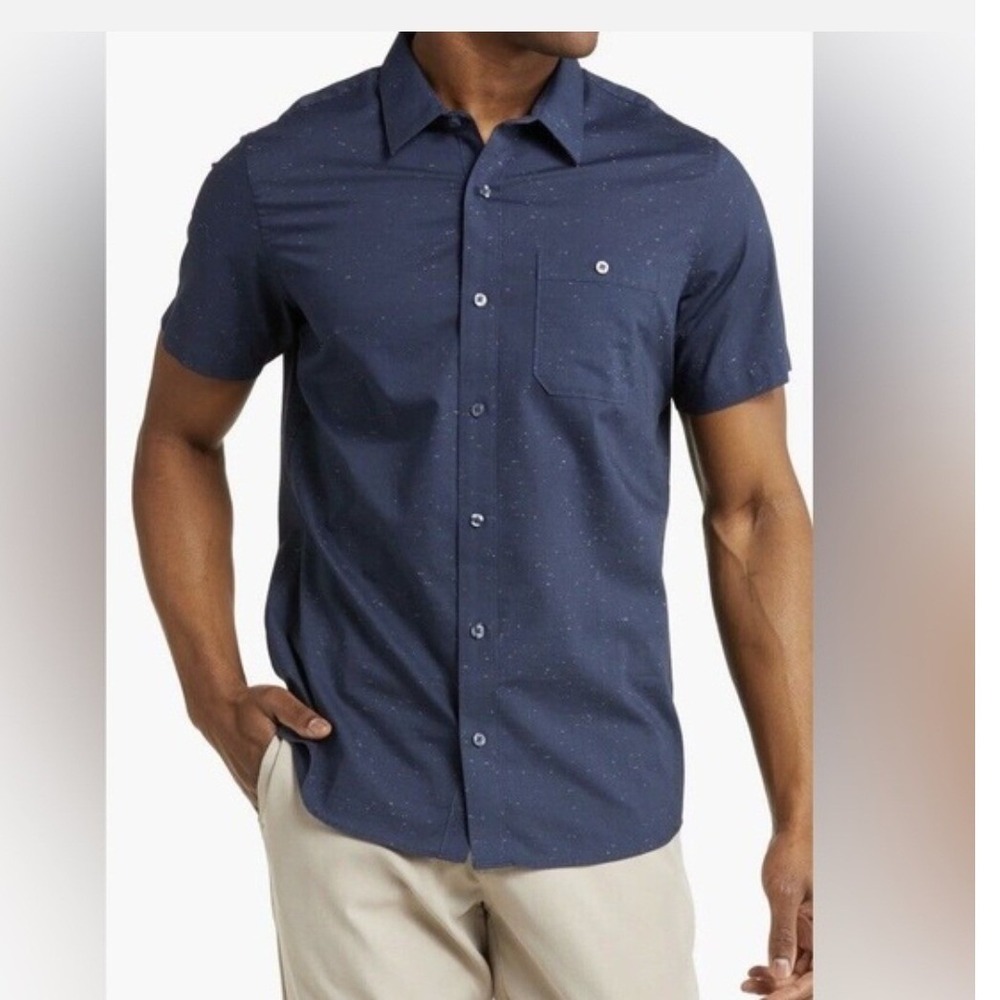 Travis Mathew Studbaker Short Sleeve Button Down Shirt Pocket Size XXL